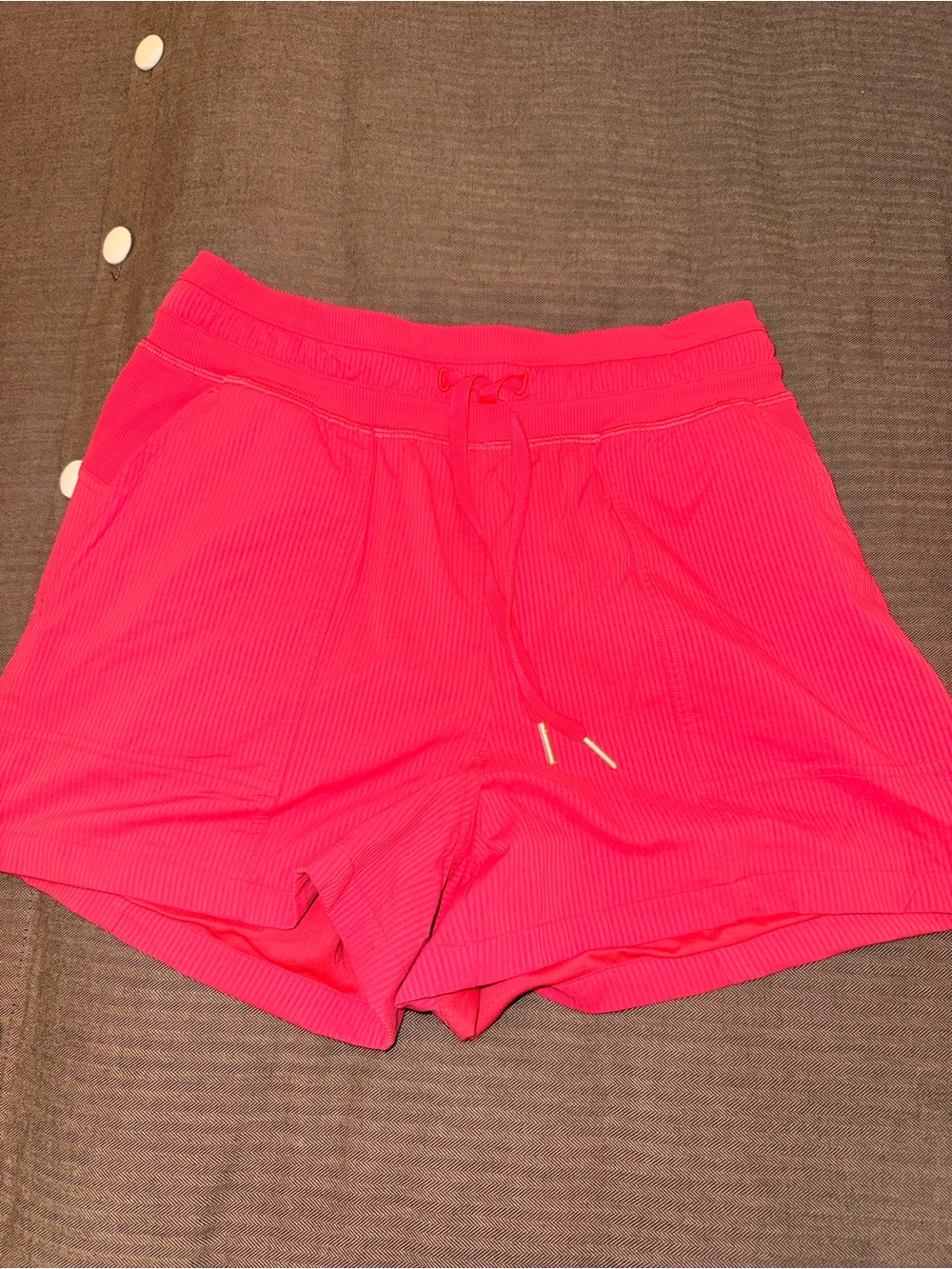 lululemon athletica Ribbed Drawstring Athletic Shorts - Bright Pink